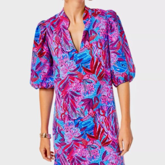 Lilly Pulitzer Dresses & Skirts - Lilly Pulitzer Arcella Elbow Sleeve Dress in Wild Times Ruby Red Print